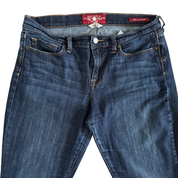 Lucky Brand Women's Blue Jeans Sofia Boot bootcut sz 14 32 dark wash mid rise - Picture 3 of 13